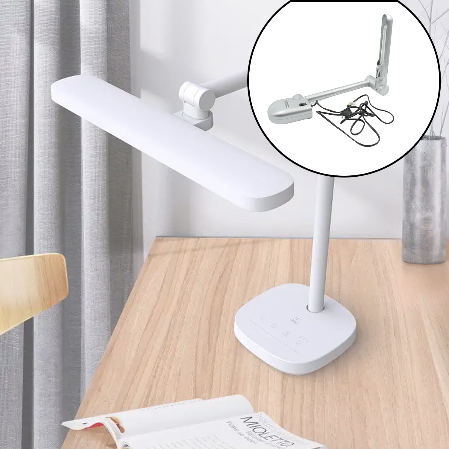 4153 Multifunctional LED Desk Lamp Dimmable Office Lamp Children’s Student Desk Lamp Reading Lamp White Eye-Caring Desk Light, Energy Saving Desk Lamp Table Lamp - Study Desk Lamp (1 Pc) 4153 Multifunctional LED Desk Lamp Dimmable Office Lamp Children’s Student Desk Lamp Reading Lamp White Eye-Caring Desk Light, Energy Saving Desk Lamp Table Lamp - Study Desk Lamp (1 Pc)